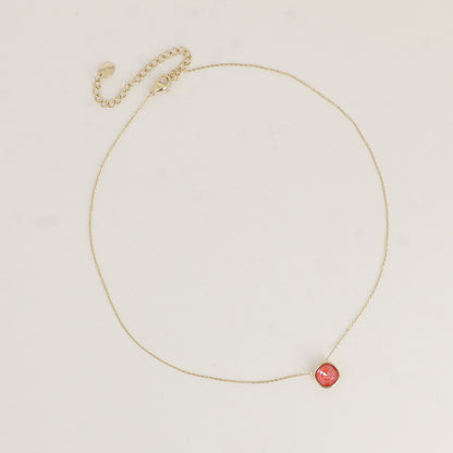 Collier orné de cristal de Swarovski® 8 mm - Longueur de chaîne : 39+5 cm - Diamètre du cristal : 8 mm - Orange ignite