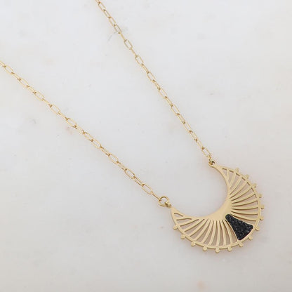 Collier avec pendentif ajouré et strass (40+5CM)