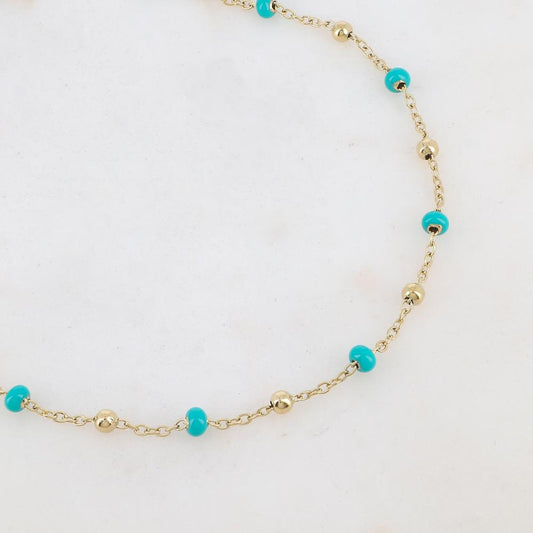 Sautoir avec petites boules en émail (90+10CM)