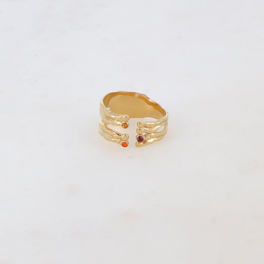 Bague multi-rangs avec strass zirconium