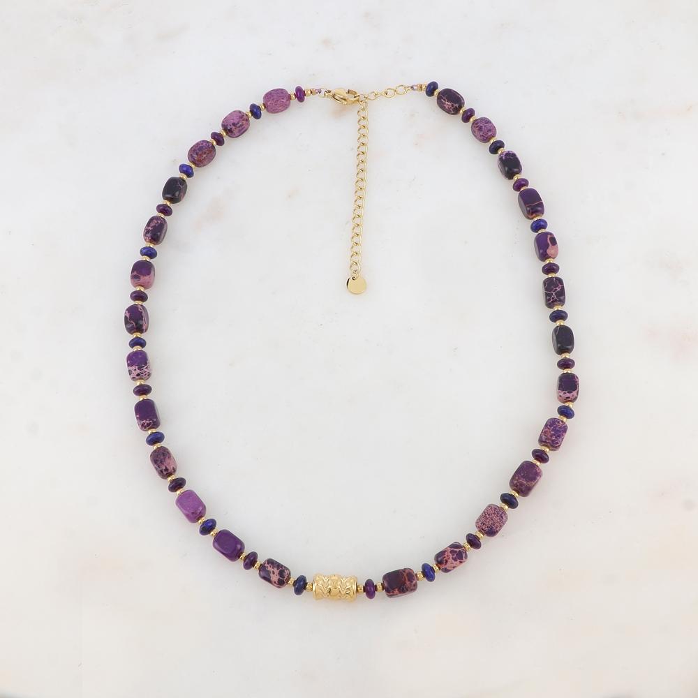 Collier avec pierres naturelles (39+7CM)