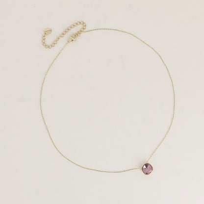 Collier orné de cristal de Swarovski® 8 mm - Longueur de chaîne : 39+5 cm - Diamètre du cristal : 8 mm - Antique pink