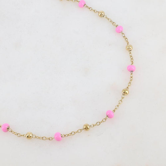 Sautoir avec petites boules en émail (90+10CM)