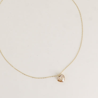 Collier avec cœur de 10mm en cristal de Swarovski® - 37+7 cm - Golden shadow