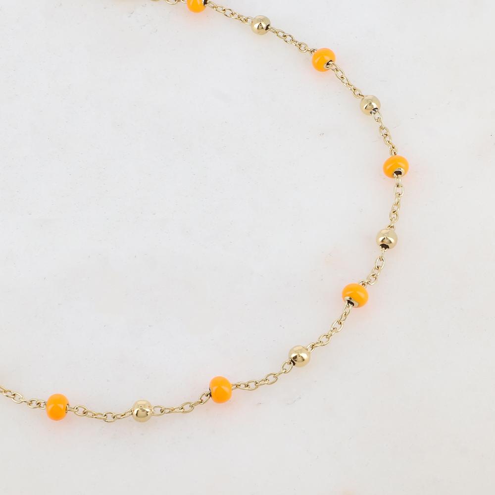 Sautoir avec petites boules en émail (90+10CM)