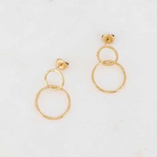 Boucles d'oreilles doubles anneaux entrelacés