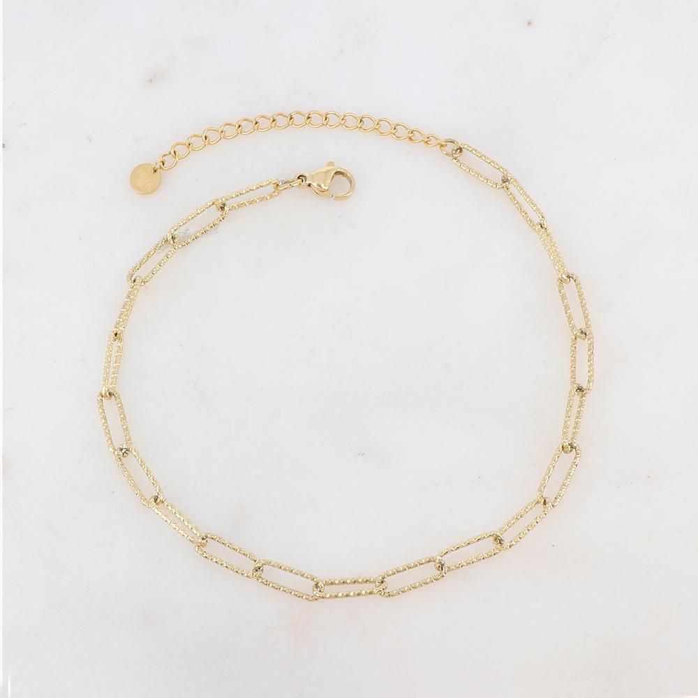 Chaîne de cheville en maille effet ciselé (22 + 5CM)