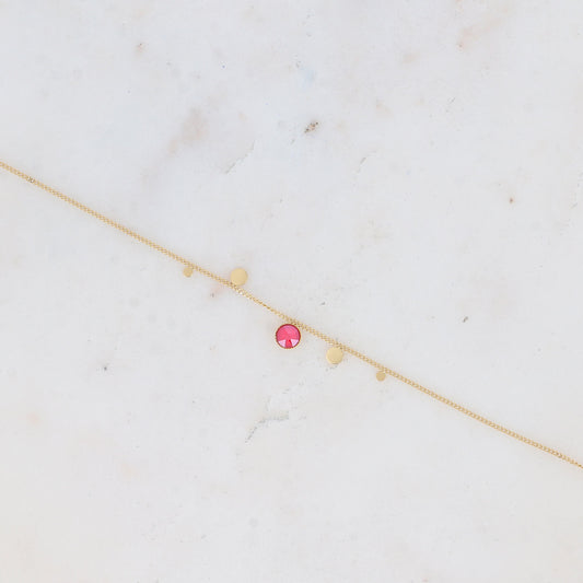 Bracelet - orné de cristaux de Swarovski® PP20 - Royal red - Diamètre du cristal: 0,5 cm