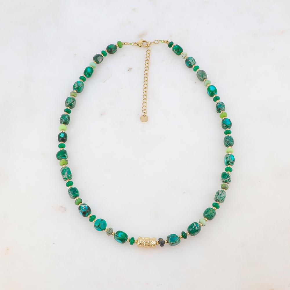 Collier avec pierres naturelles (39+7CM)