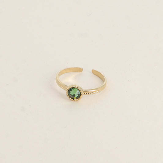 Bague fine ornée de cristaux de Swarovski® - Hauteur de la bague: 2 mm - Dimensions du cristal : 5x5 mm - Erinite