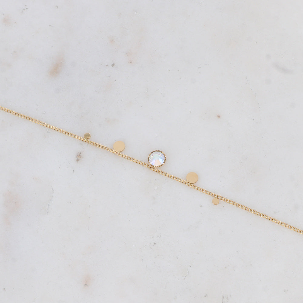 Bracelet - orné de cristaux de Swarovski® PP20 - Opalite - Diamètre du cristal: 0,5 cm