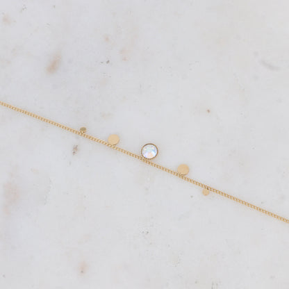 Bracelet - orné de cristaux de Swarovski® PP20 - Opalite - Diamètre du cristal: 0,5 cm
