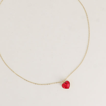 Collier avec cœur de 10mm en cristal de Swarovski® - 37+7 cm - Light Siam