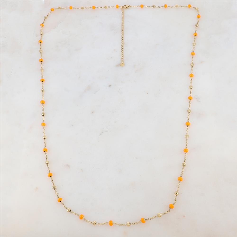 Sautoir avec petites boules en émail (90+10CM)