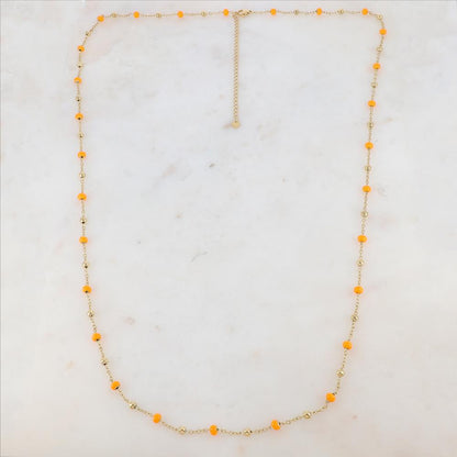 Sautoir avec petites boules en émail (90+10CM)