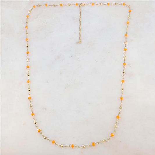 Sautoir avec petites boules en émail (90+10CM)