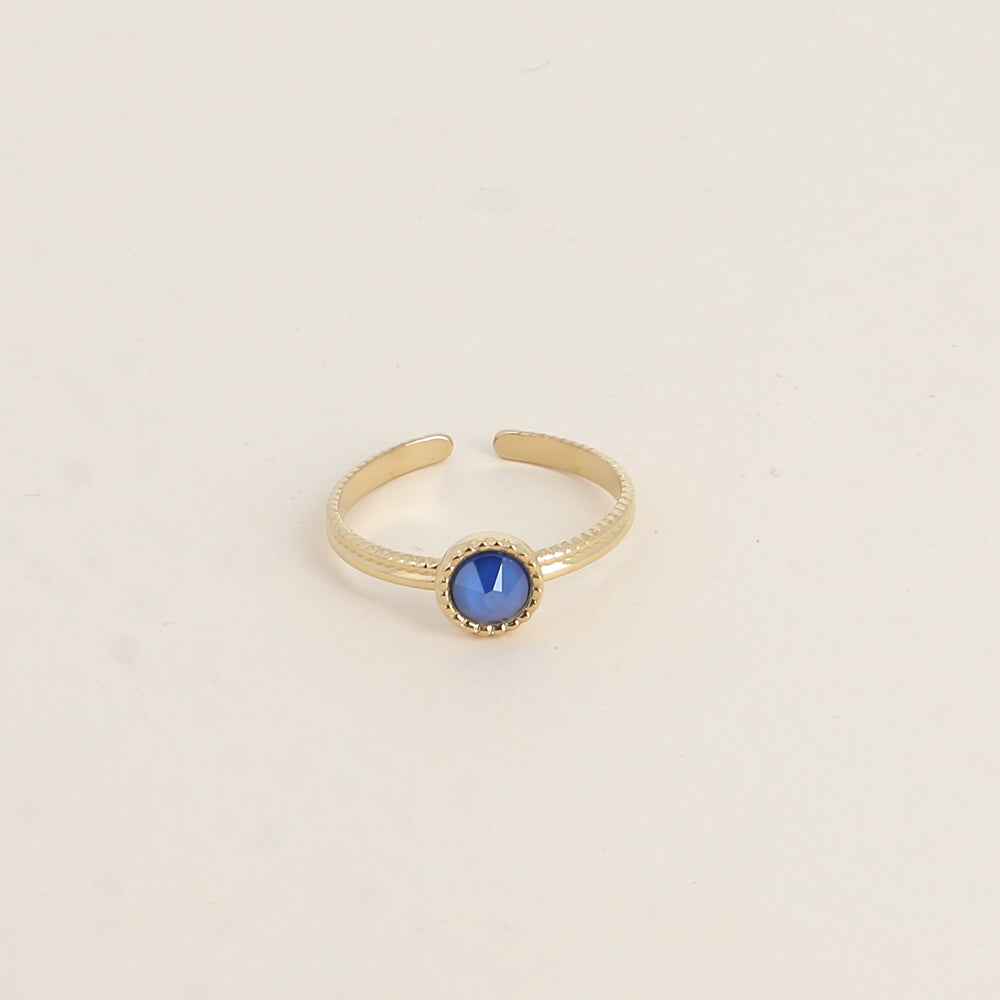 Bague fine ornée de cristaux de Swarovski® - Hauteur de la bague: 2 mm - Dimensions du cristal : 5x5 mm - Royal blue