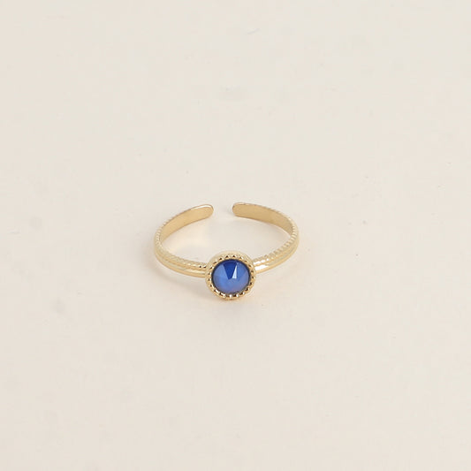 Bague fine ornée de cristaux de Swarovski® - Hauteur de la bague: 2 mm - Dimensions du cristal : 5x5 mm - Royal blue
