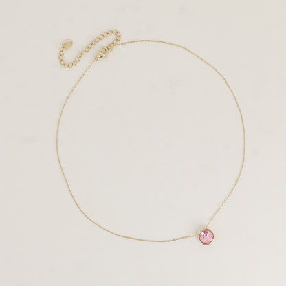 Collier orné de cristal de Swarovski® 8 mm - Longueur de chaîne : 39+5 cm - Diamètre du cristal : 8 mm - Rose