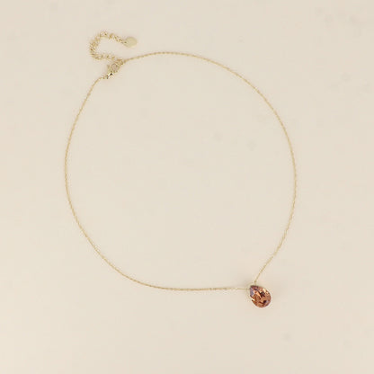 Collier - Pendentif cristal de Swarovski® en forme de goutte - Longueur du collier : 40+5 cm - Dimensions du cristal : 10x14 mm - Light Smoked topaz