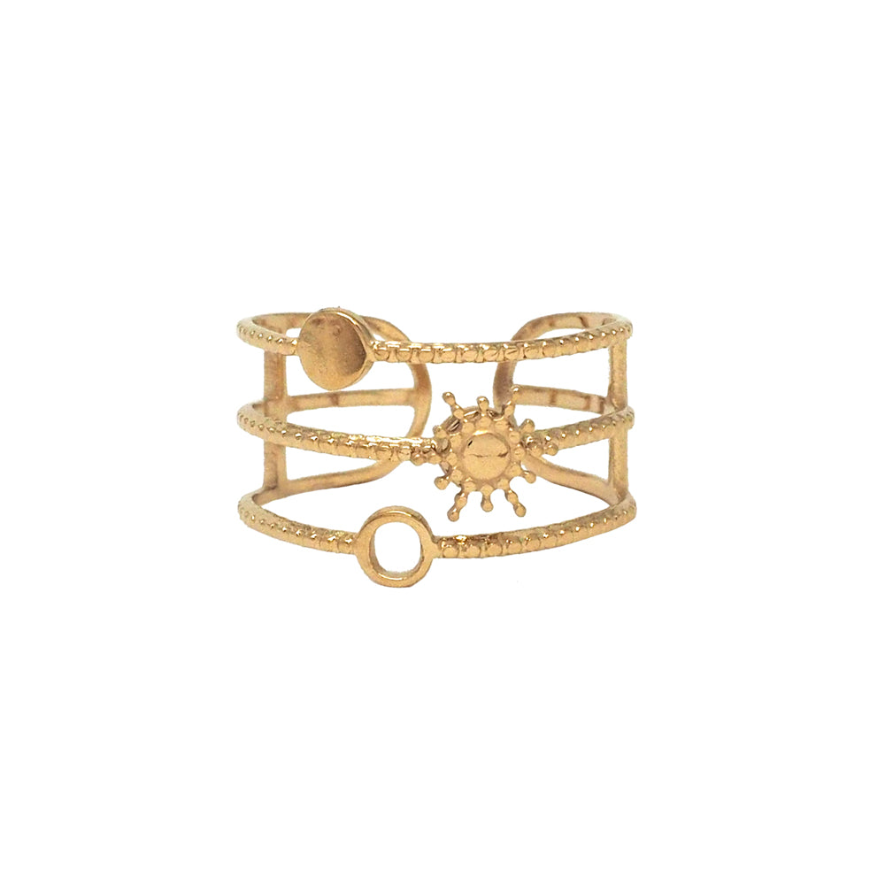 Bague triple anneaux soleil