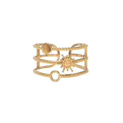 Bague triple anneaux soleil