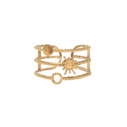 Bague triple anneaux soleil