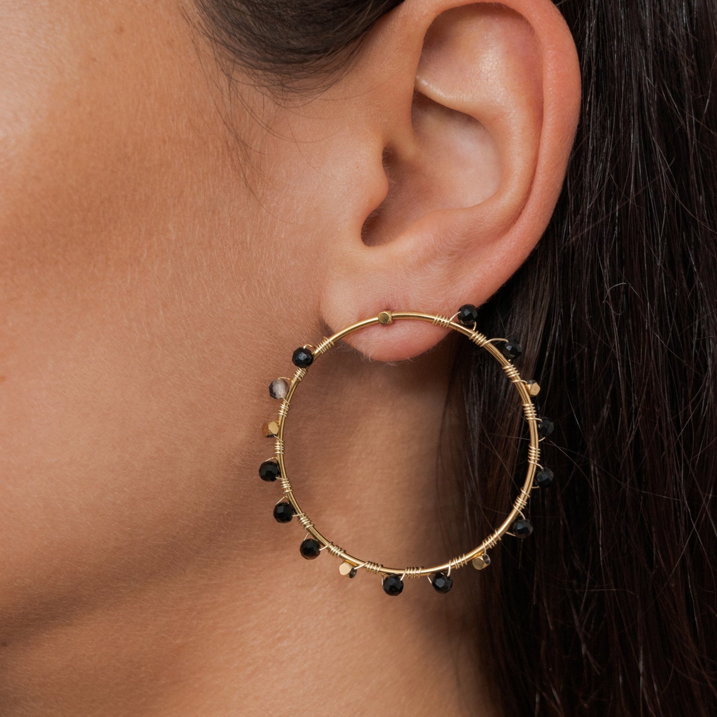 Boucles d'oreilles avec pierres naturelles