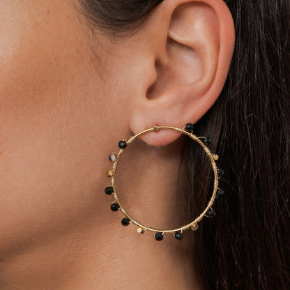 Boucles d'oreilles avec pierres naturelles