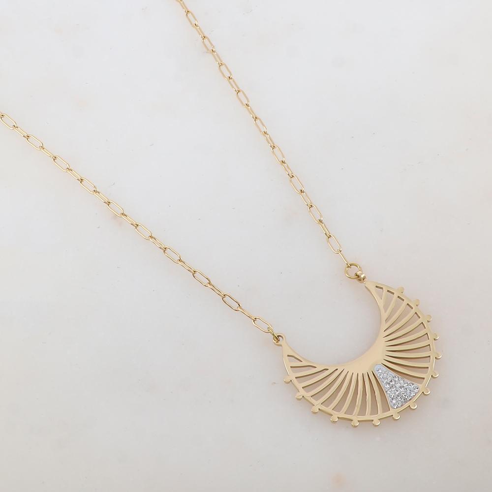 Collier avec pendentif ajouré et strass (40+5CM)