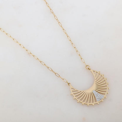 Collier avec pendentif ajouré et strass (40+5CM)