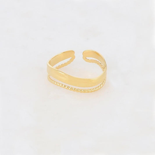 Bague ajustable double rangs