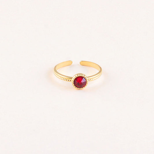 Bague fine ornée de cristaux de Swarovski® - Hauteur de la bague: 2 mm - Dimensions du cristal : 5x5 mm - Siam