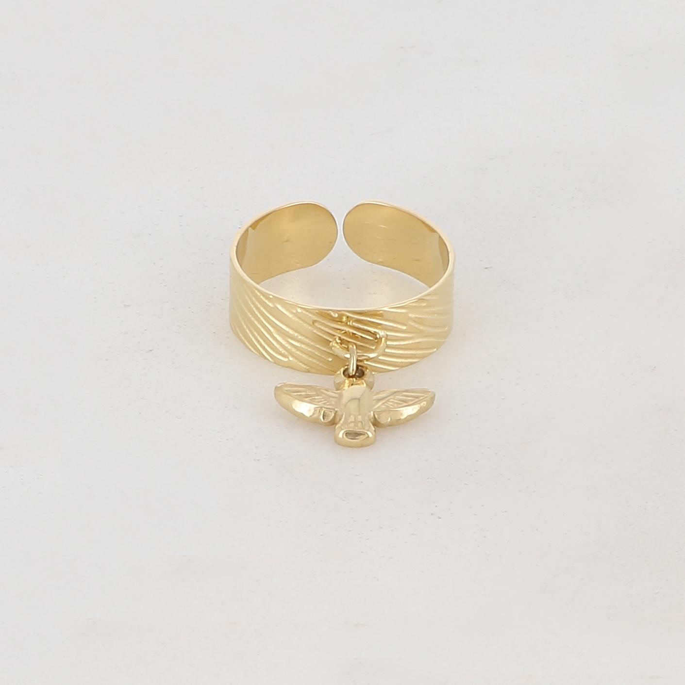 Bague avec pampille oiseau