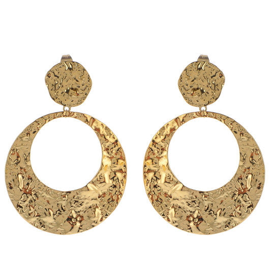 Boucles d'oreilles à puce effet martelé