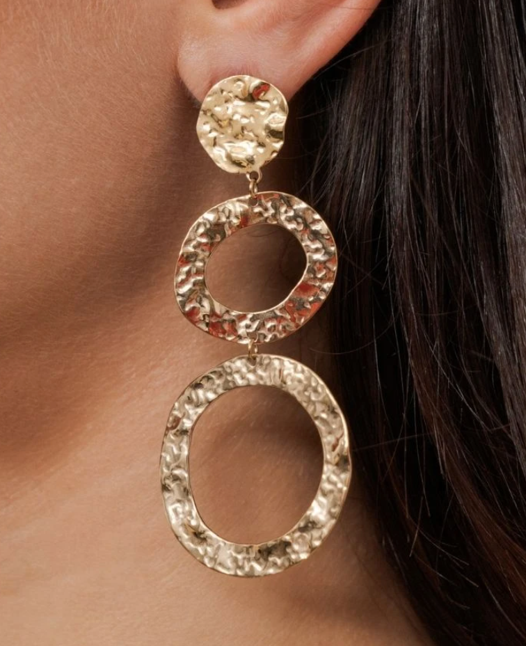 Boucles d'oreilles à puce trio effet martelé