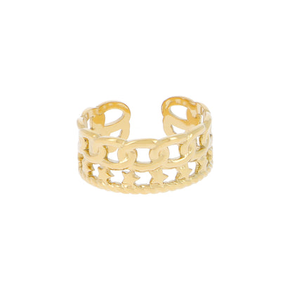 Bague chaîne avec étoiles