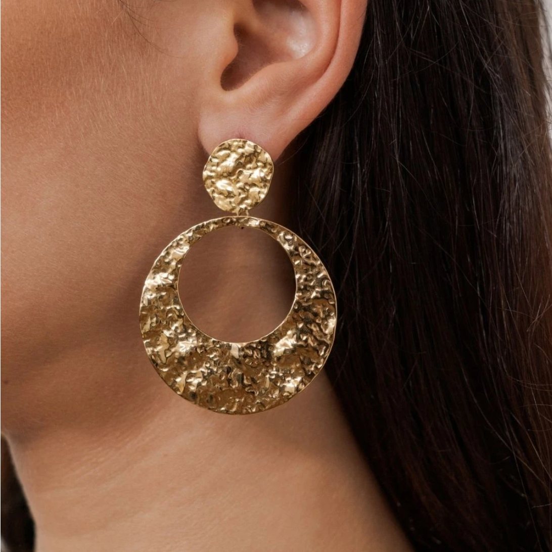 Boucles d'oreilles à puce effet martelé