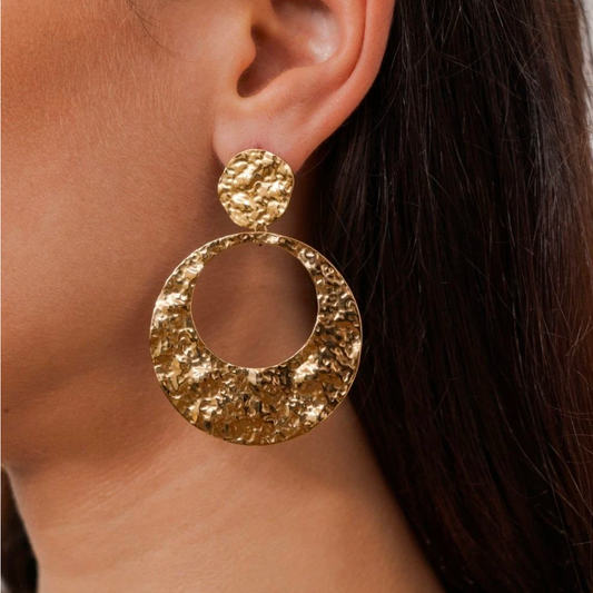 Boucles d'oreilles à puce effet martelé
