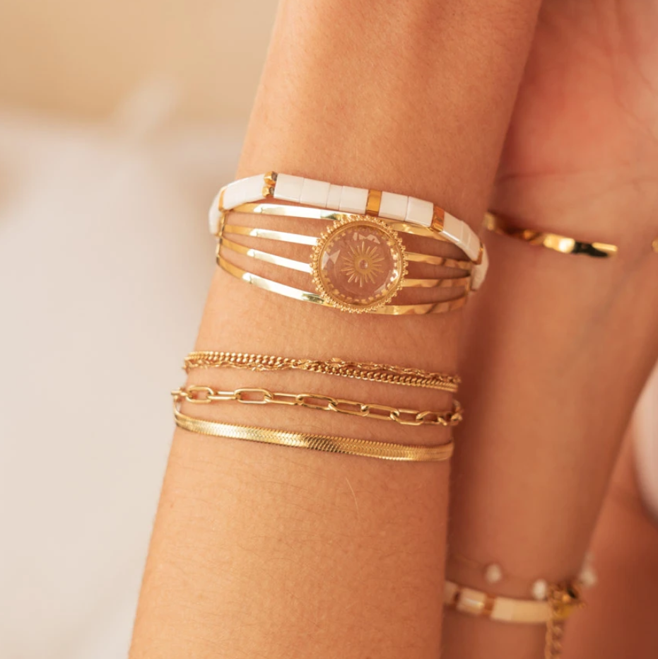 Bracelet 4 rangs avec maille