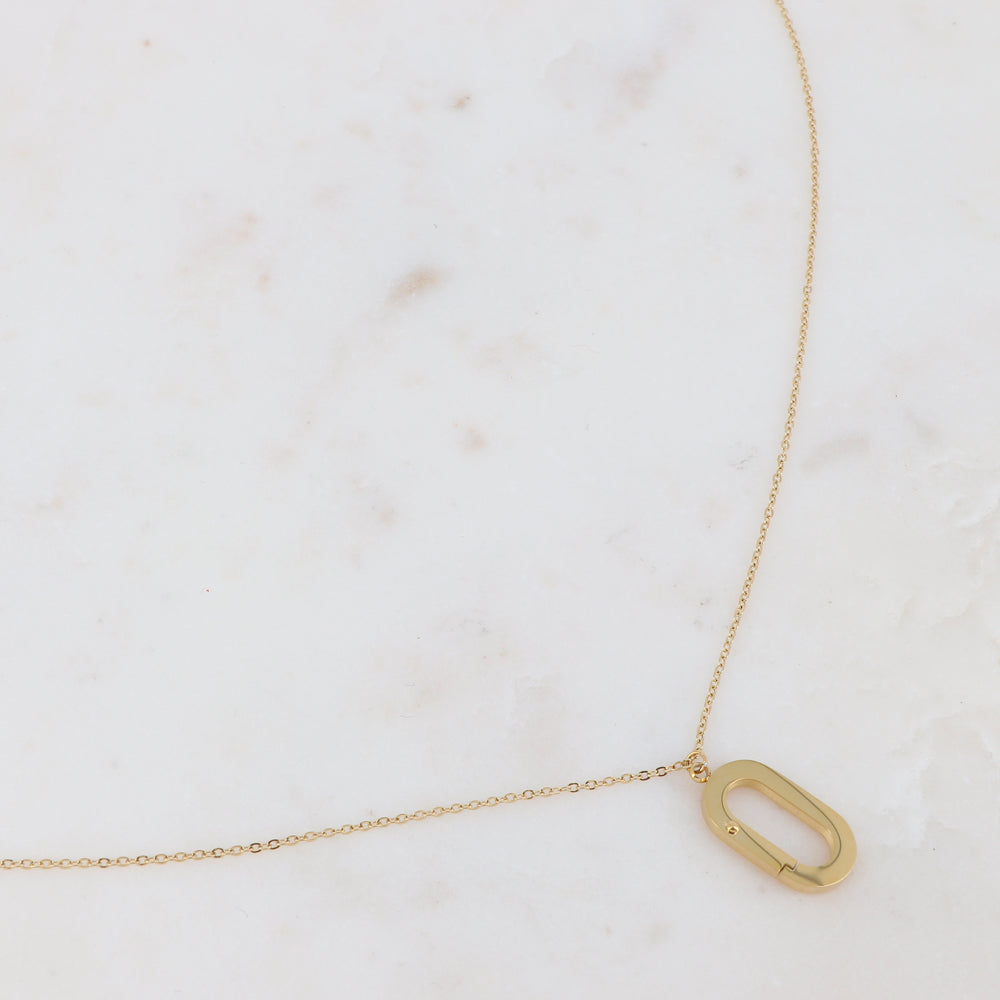 Collier doré avec pendant rectangulaire 38+5 cm