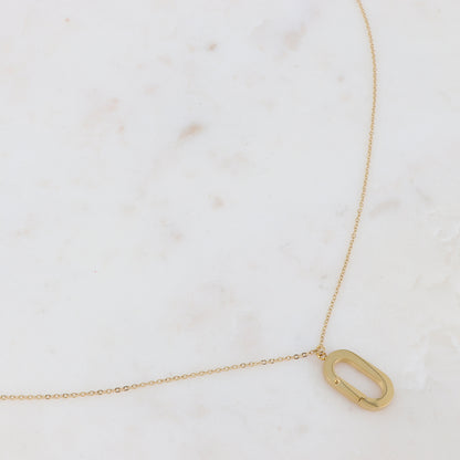 Collier doré avec pendant rectangulaire 38+5 cm