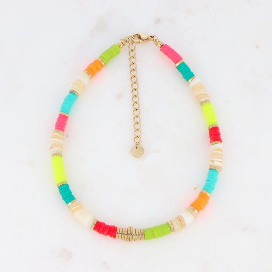 Chaîne de cheville avec perles Heishi (21.5+5CM)