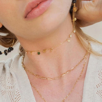 Collier doré avec des pampilles 38+5 cm