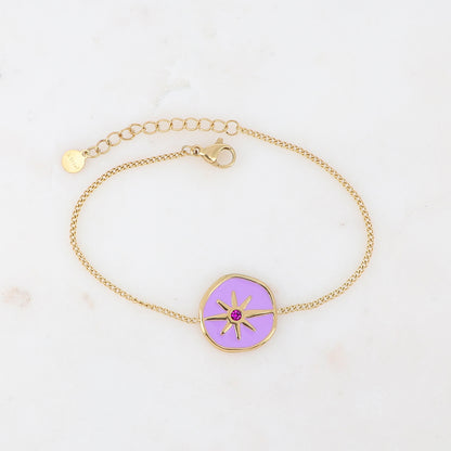 Bracelet avec pendentif étoile émaillé, strass