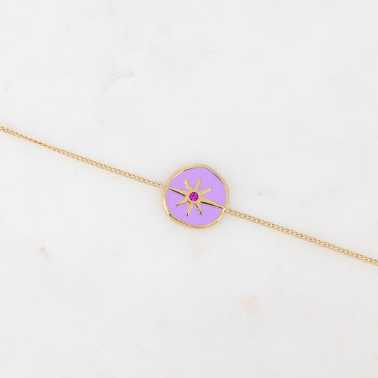 Bracelet avec pendentif étoile émaillé, strass