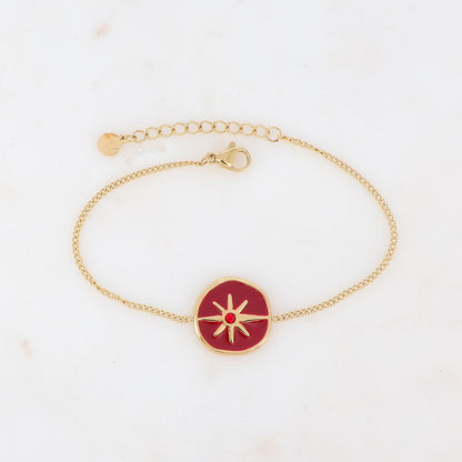 Bracelet avec pendentif étoile émaillé, strass