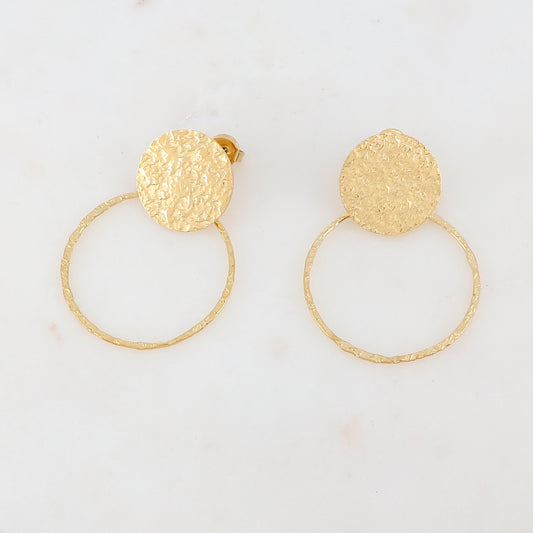 B.O. à puce avec une pièce ronde et d'un anneau 3 x 4,3cm