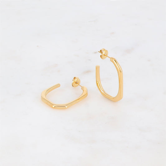 Créoles à puce géométrique 2,3 x 3cm