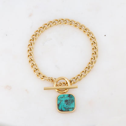 Bracelet avec maille, pierre naturelle